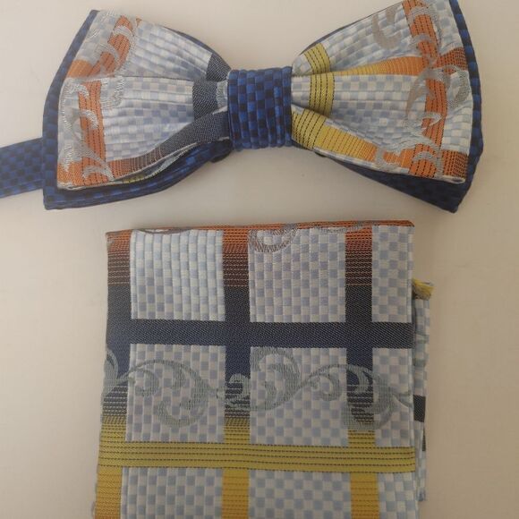 ROBERT LEWIS MEN'S BOWTIE AND POCKET SQUARE SET. - Picture 2 of 4